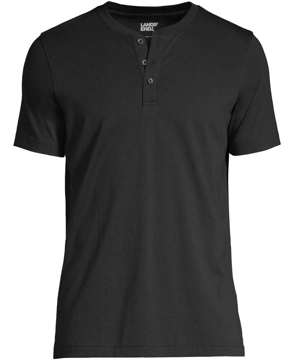 Lands' End Men's Short Sleeve Cotton Supima Jersey Henley