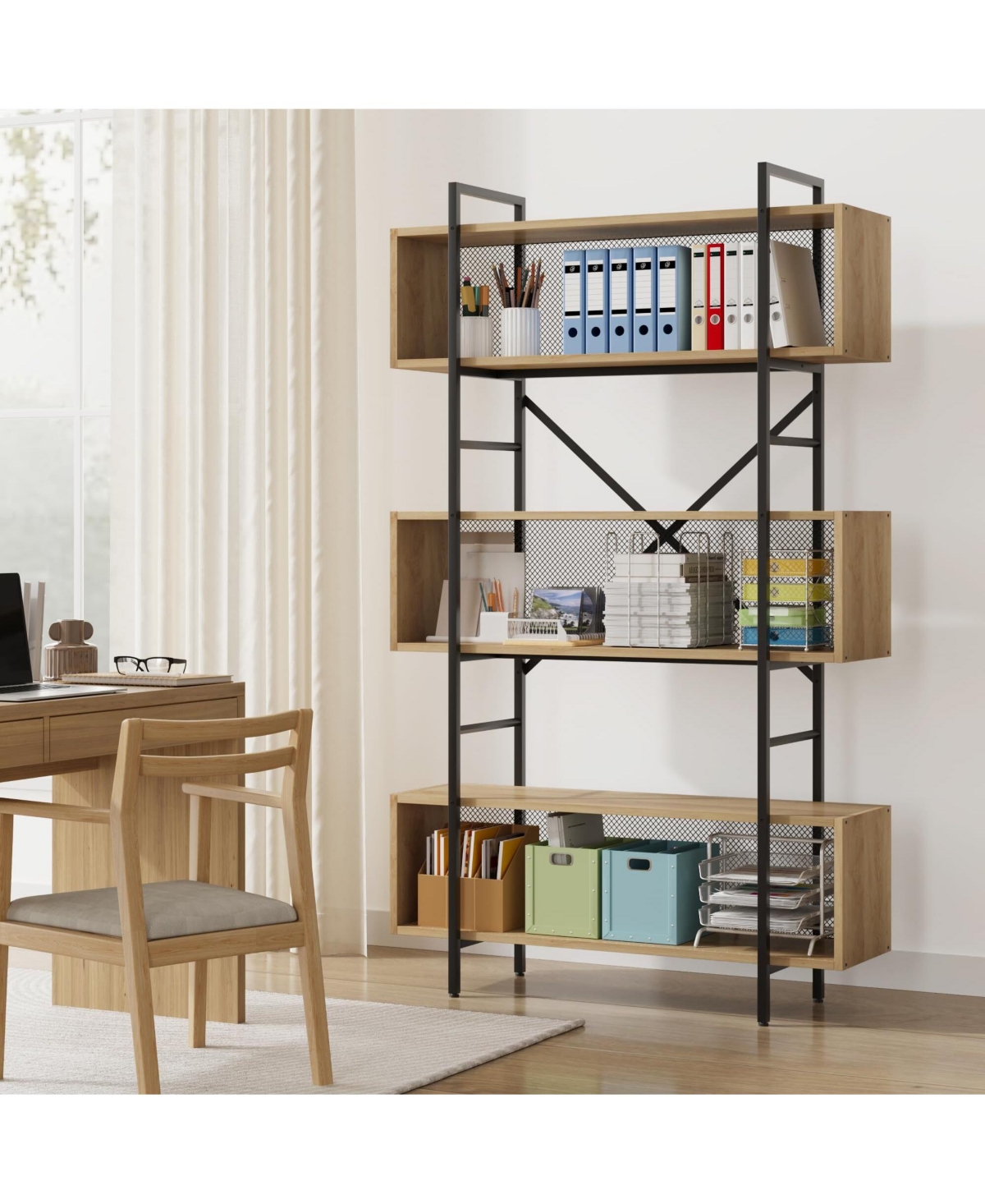 Gaomon 71.3" 6-Tier Bookshelf, Tall Industrial Bookcase with Open Display & Storage Organizer for Home Office