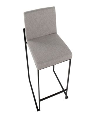 Fabric Fuji Contemporary High Back Counter Stool, Set of 3