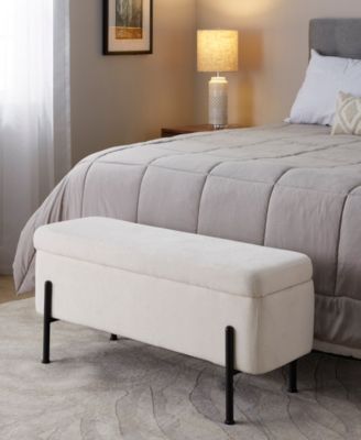 17.25" Fabric Daniella Contemporary Storage Bench