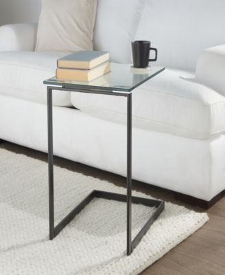 22.5" Glass Zenn Contemporary End Table