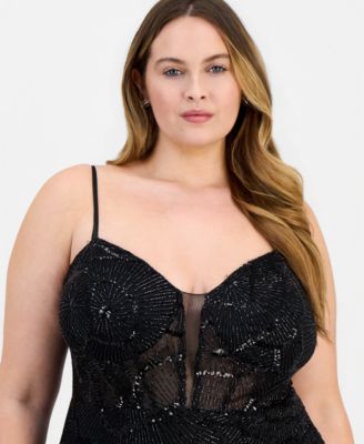 Plus Size Sequinned Mermaid Gown