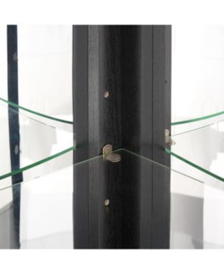 Lighted Corner Curio Cabinet - Black