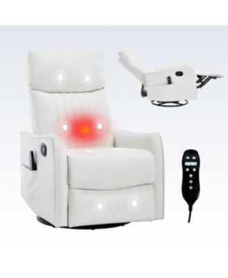 Heat Massage Manual Recliner Chair with Rocker & Swivel