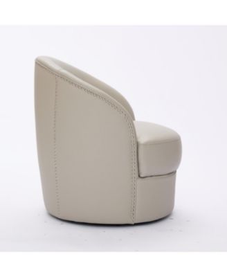 Gream Leather Swivel Chair, 360 Spin, Mid-Century Modern Lounge Chair