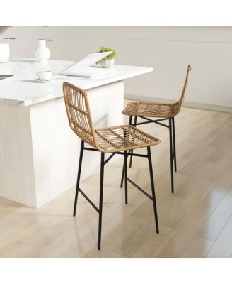 Rat Counter Height Bar Stools Set of 2 Barstools with Back