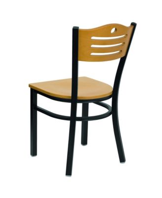 2 Pack Slat Back Metal Restaurant Chair