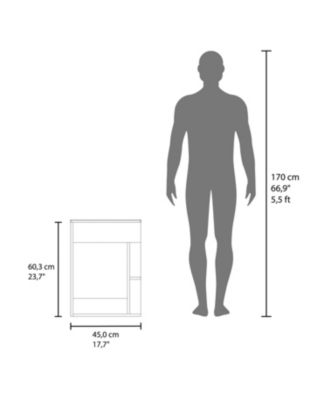 Siena Compact Vanity Cabinet, Single Door, Two Open Side Shelves