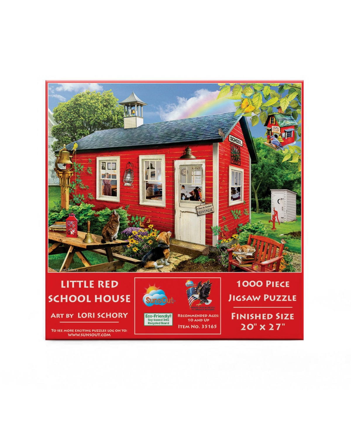 SunsOut Little Red School House 1000 piece Jigsaw Puzzle for Adults