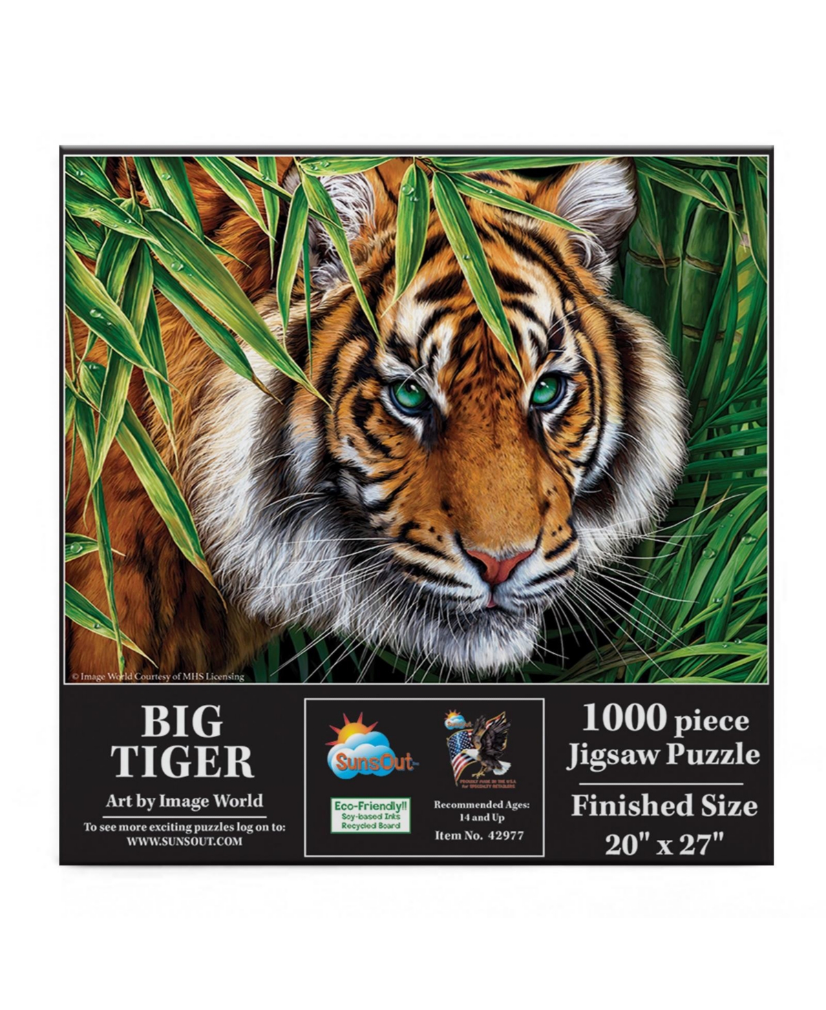 SunsOut Big Tiger 1000 piece Jigsaw Puzzle for Adults