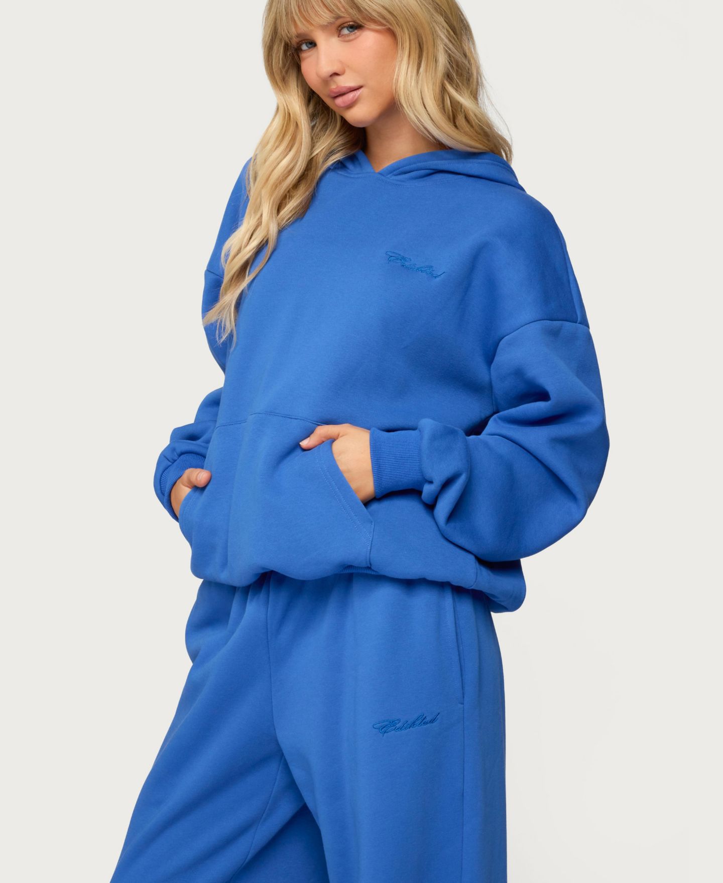 Женское худи Edikted Basic Girl Oversized, цвет: Синий — фото 4