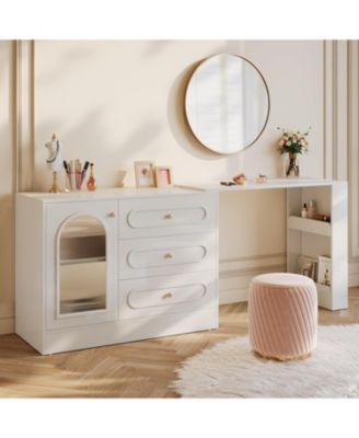 78-Inch Vanity Desk  3 Drawers, with Reversible Cabinet