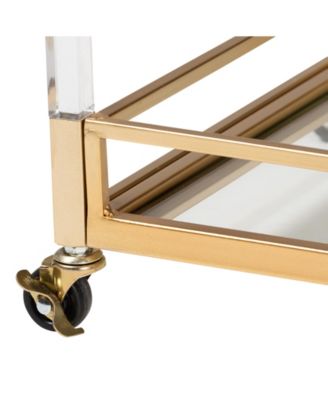 Savannah 15.9" Glass Contemporary Wine Cart