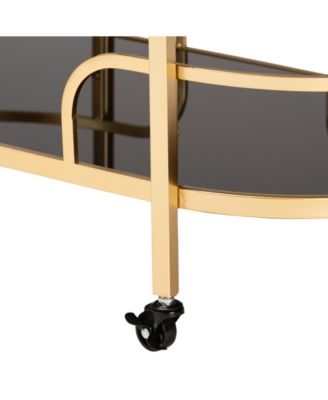 Furniture Leighton 18" Glass Contemporary Wine Cart