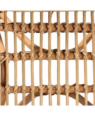 Earvin 18.9" Rattan Bohemian Footstool