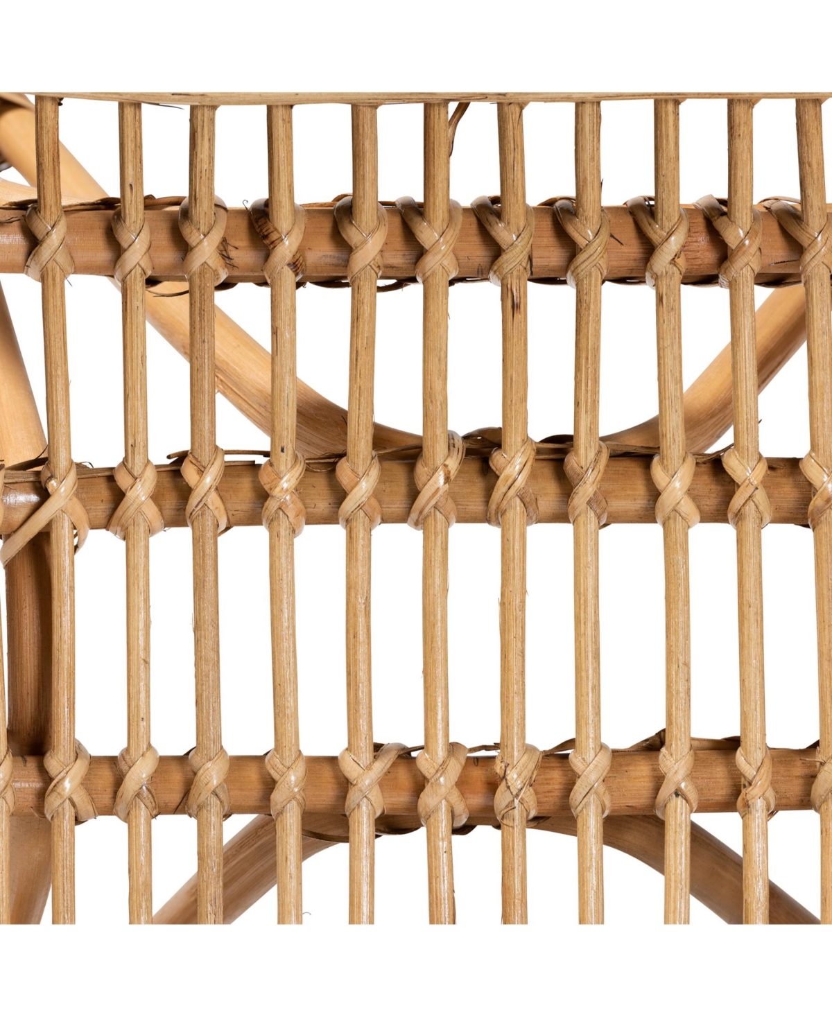 Furniture Earvin 18.9" Rattan Bohemian Footstool