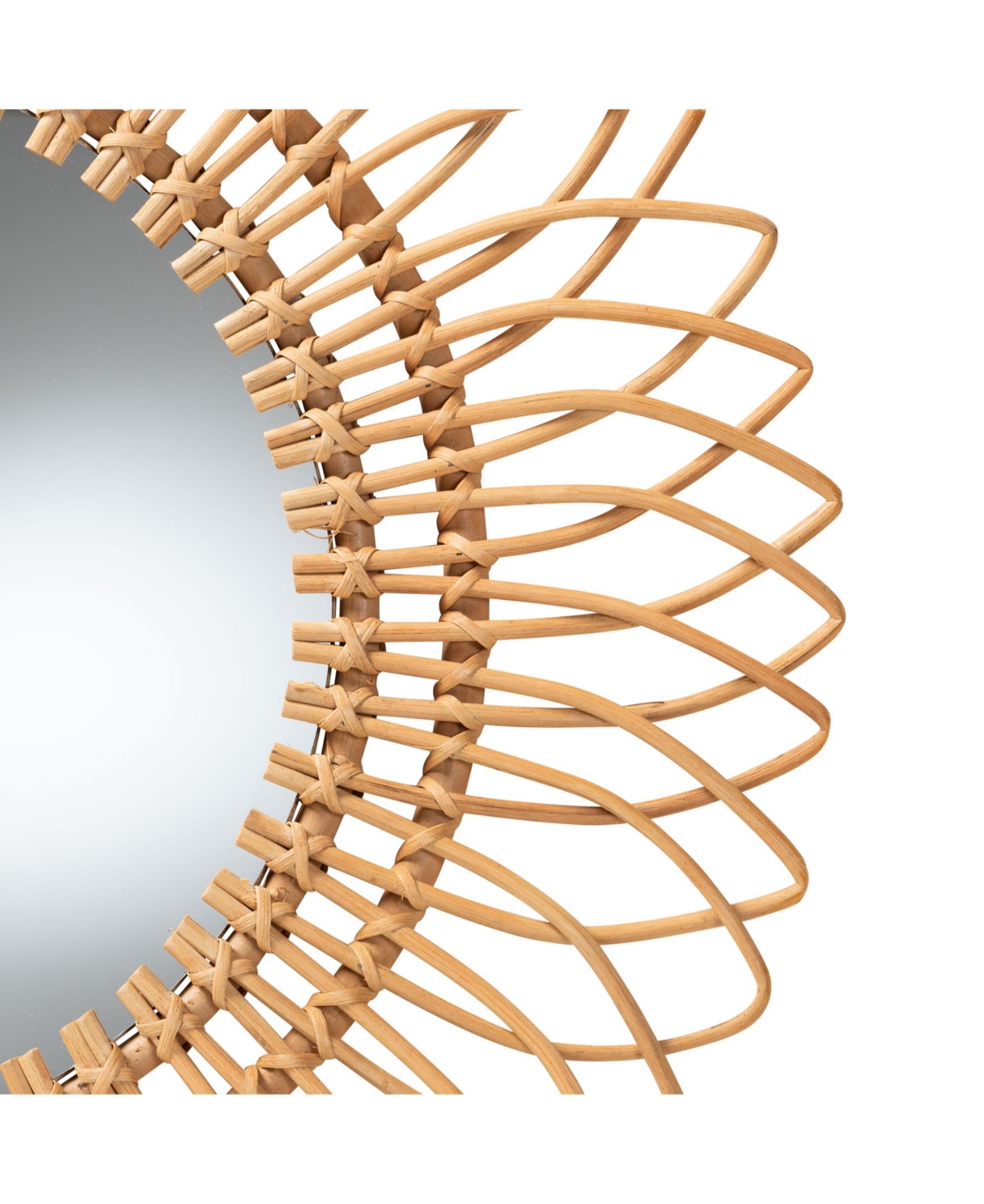 Furniture Bora 31.5" Rattan Bohemian Accent Wall Mirror