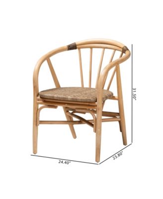 Kyoto 23.8" Rattan Bohemian Dining Chair