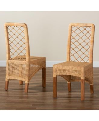 Moscow 2-Pc. Rattan Bohemian Dining Chair Set