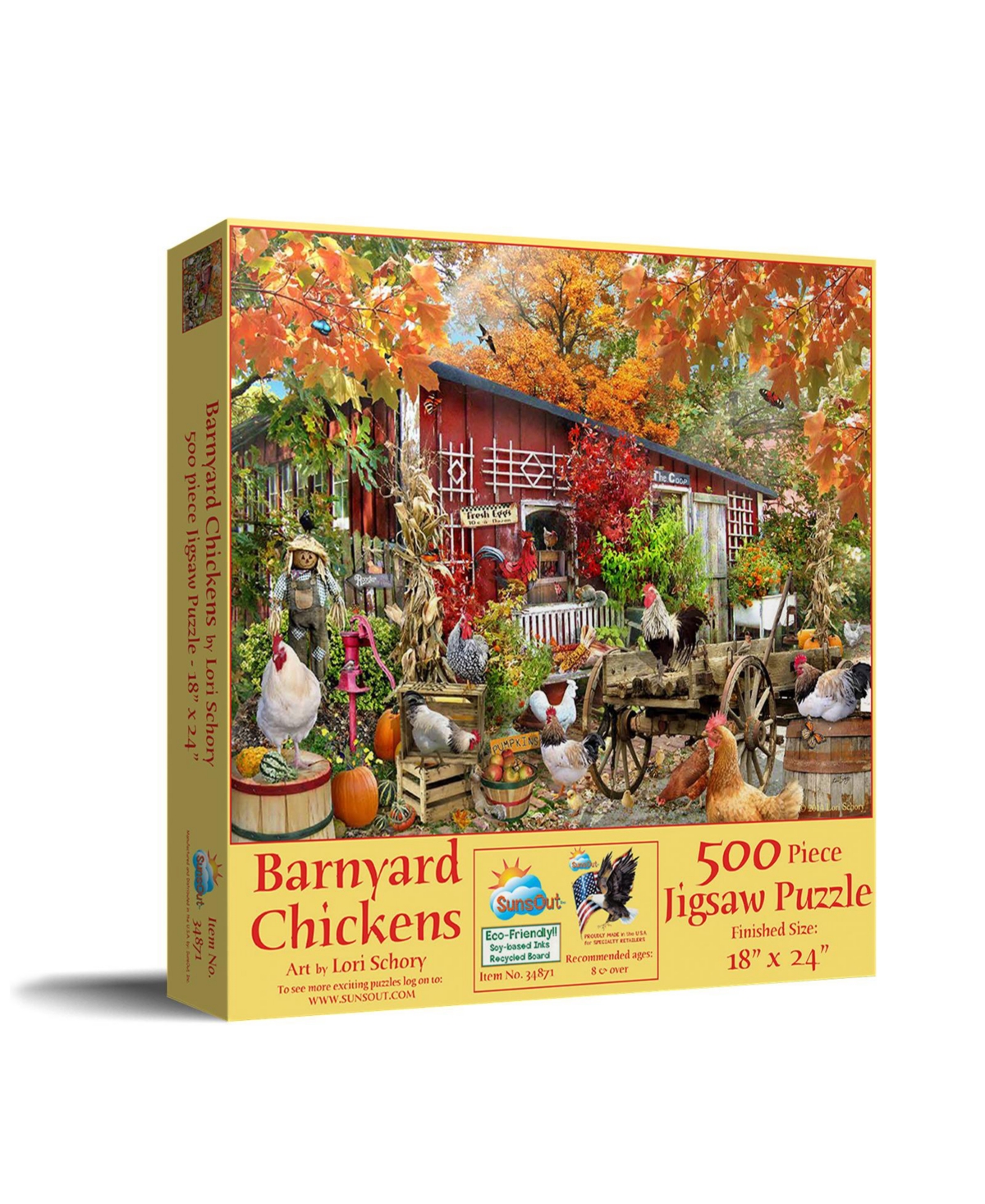 SunsOut Barnyard Chickens 500 piece Jigsaw Puzzle for Adults