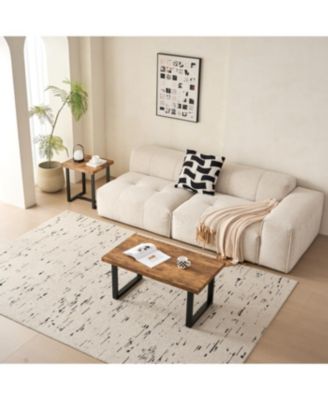  2-Piece Side Table with Metal Leg