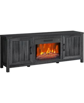 67" Fireplace TV Stand with 23" Insert, 3 Brightness Levels, Remote & Timer, Media Console