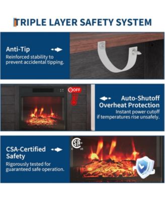 38" Fireplace Mantel with 19" Insert Heater, Adjustable Flame Brightness, Remote Control