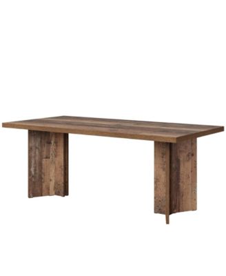 63-inch Dining Table for 4-6, Farmhouse Kitchen Table with Large Tabletop, Rectangular Dinner Eating Table