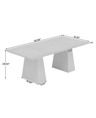 63-Inch Executive Desk, Large Office Computer Desk with Double Pedestal, Modern Simple Workstations