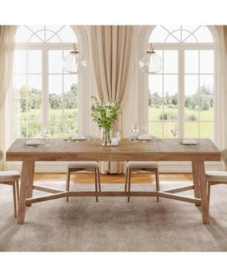 70.9-Inch Farmhouse Dining Table for 6-8, Large Rectangle Kitchen Table, Natural