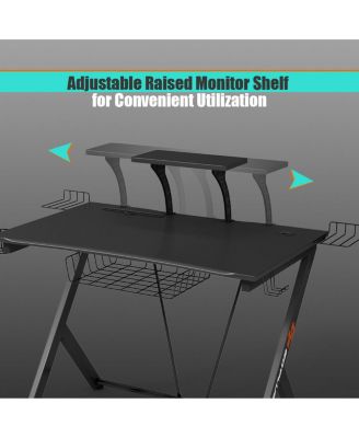 Gaming Desk Computer Desk PC Table Workstation with Headphone Hook & Cup Holder