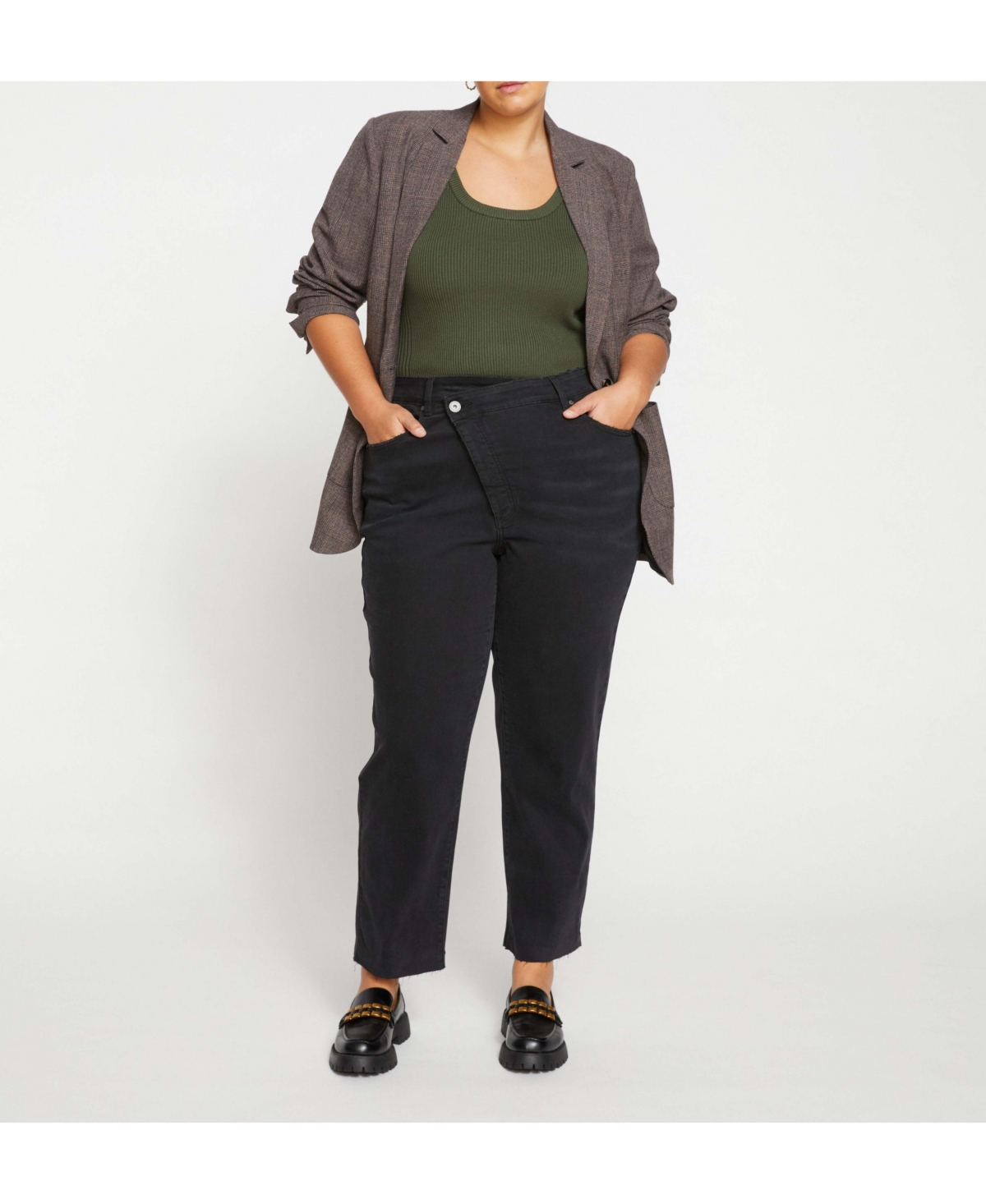 Universal Standard Women's Katie High Rise Crossover Jeans