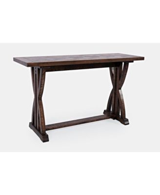 Fairview Transitional Herringbone Distressed Acacia Sofa Table