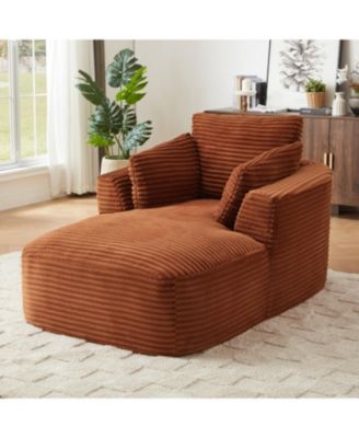 Streamdale Oversized Corduroy Chaise Lounge Sofa