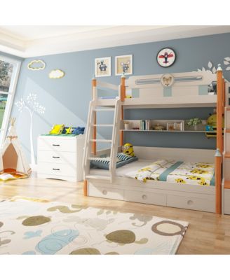 Multi-purpose changing table with three drawers, baby changing station with changing table top and drawers