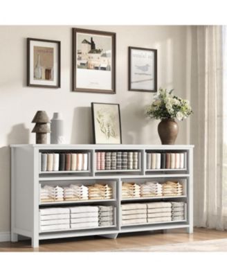 7 Drawer Dresser for Bedroom, 54 in Wide Dresser, Chest of Drawers