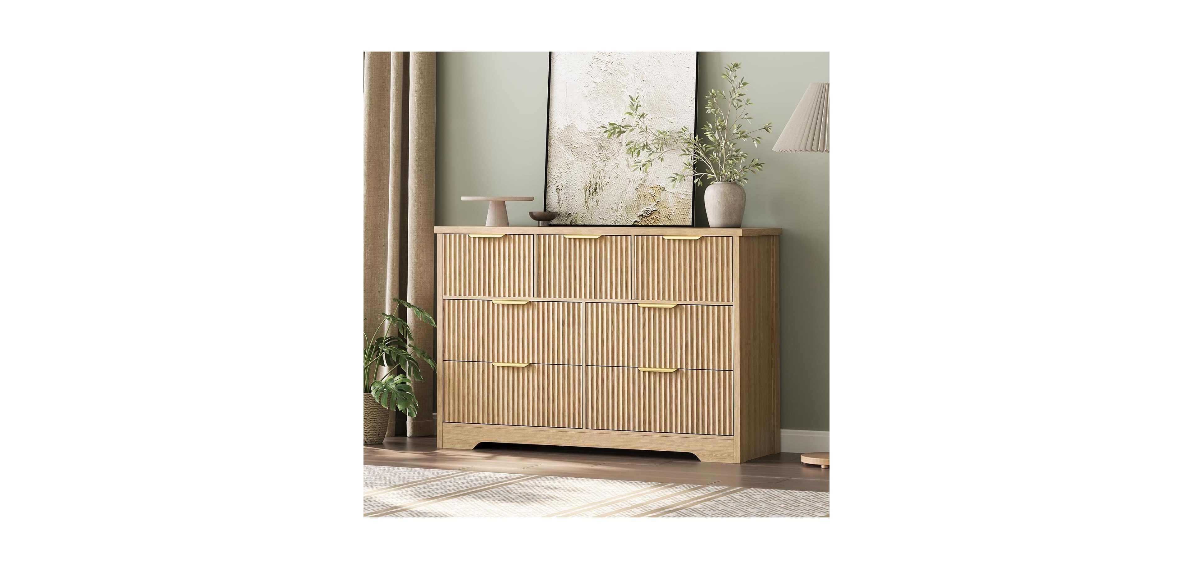 Gaomon Fluted Dresser for Bedroom with 7 Drawers, 47.24" Wide Modern Chest Drawers