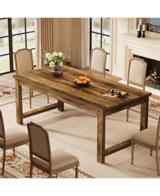 Modern Dining Table, 63 x 31.5 Inch Large Farmhouse Wood Table, Kitchen Dining Room Table