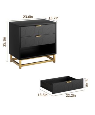 3 Drawer Dresser, Wood Chest Drawers with Storage for Closet, Bedroom, Drawers Dresser Modern Bedside Nightstand