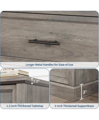 Brown 5 Drawer Dresser for Bedroom, Tall Farmhouse Chest of Drawers with Metal Handles, Rustic Wooden Storage Cabinet