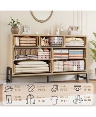 52" Wide 7-Drawer Bedroom Dresser, Modern Storage Chest for Entryway, Bedroom, or Living Room