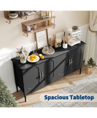 59" Wide Wood with Storage for Kitchen, Dining Room, Living Room or Entryway Buffet Cabinet