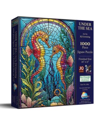 Under the Sea Stained Glass 1000 piece Jigsaw Puzzle for Adults.