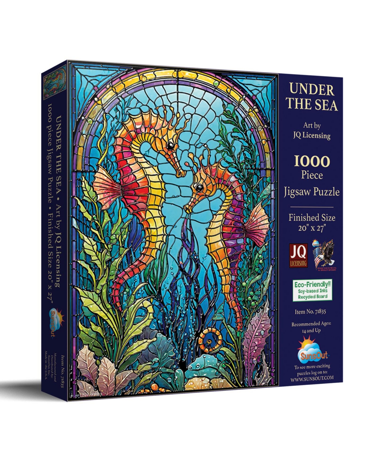 SunsOut Under the Sea Stained Glass 1000 piece Jigsaw Puzzle for Adults.