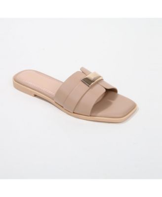 Women's Kallen Slide Sandals with Gold-Tone Accent
