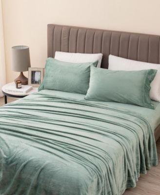 Ultra Soft & Cozy Velvet Plush Fleece Printed Sheet Set