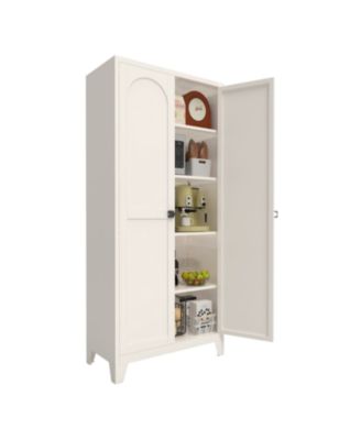 71" Locking Metal Storage Cabinet - Beige