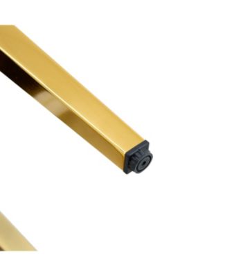 White PU Leather Chairs, Gold Legs (Set of 2)