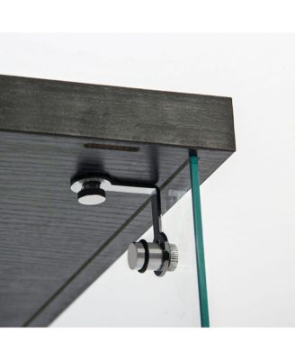 Streamdale Black Tempered Glass Display Cabinet with Lights & Locks