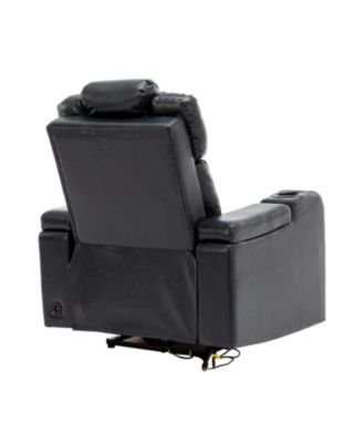 PU Leather Power Recliner w/ Cooling Cup Holder Bluetooth & USB